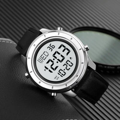 Skmei 1864LSIWT Silver-White Leather