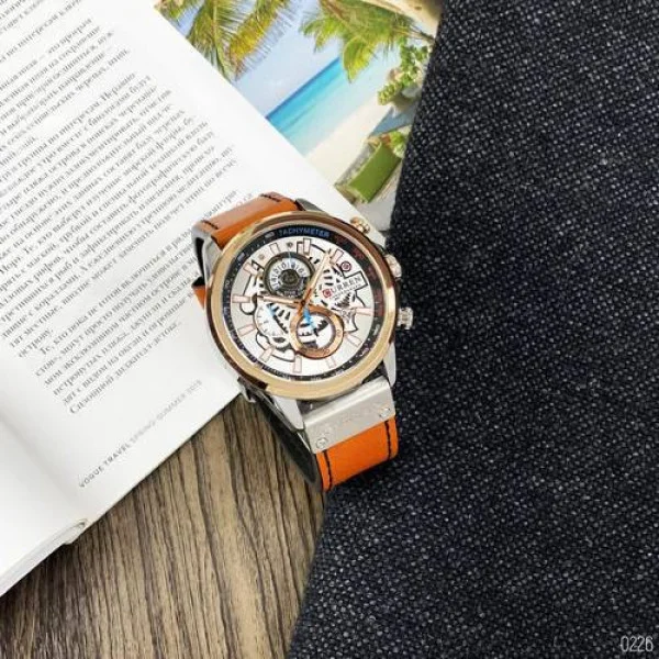 Чоловічий годинник Curren 8380 Silver-Cuprum-Brown фото 5