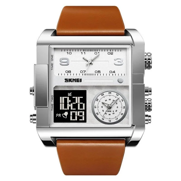 Чоловічий годинник Skmei 2020SIBKBN Silver-Black-Brown фото 1