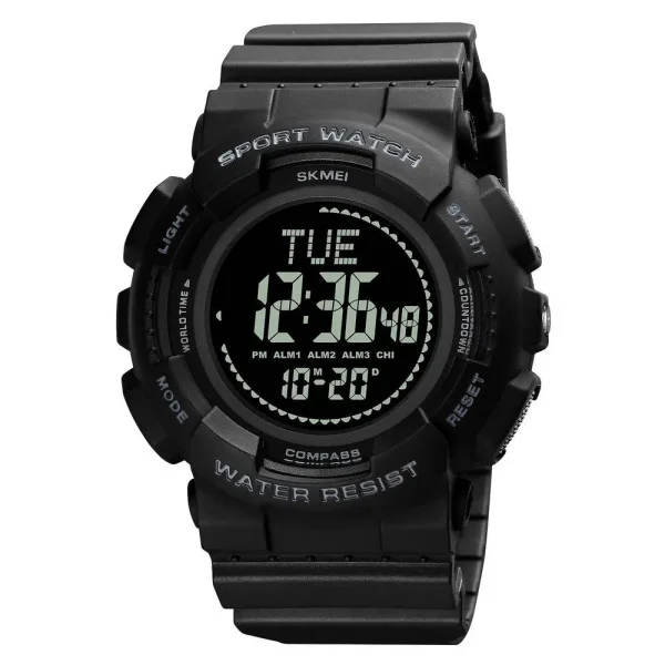 Мужские часы Skmei 2077BK Black+Compass фото 1