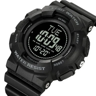 Чоловічий годинник Skmei 2077BK Black+Compass
