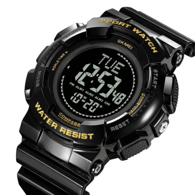 Чоловічий годинник Skmei 2077BKGD Black Gold+Compass
