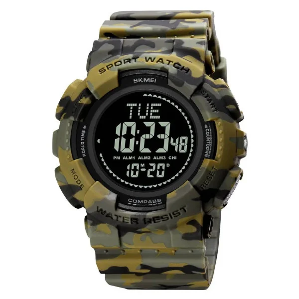 Чоловічий годинник Skmei 2077AGCM Army Green Camo+Compass фото 1