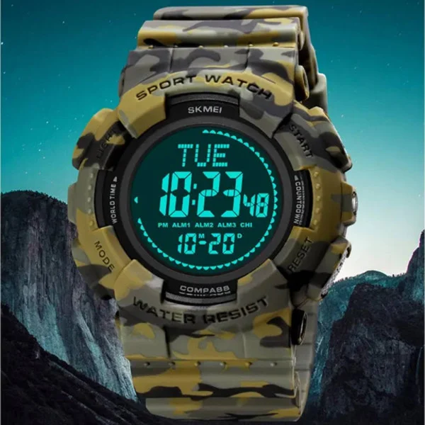 Чоловічий годинник Skmei 2077AGCM Army Green Camo+Compass фото 5