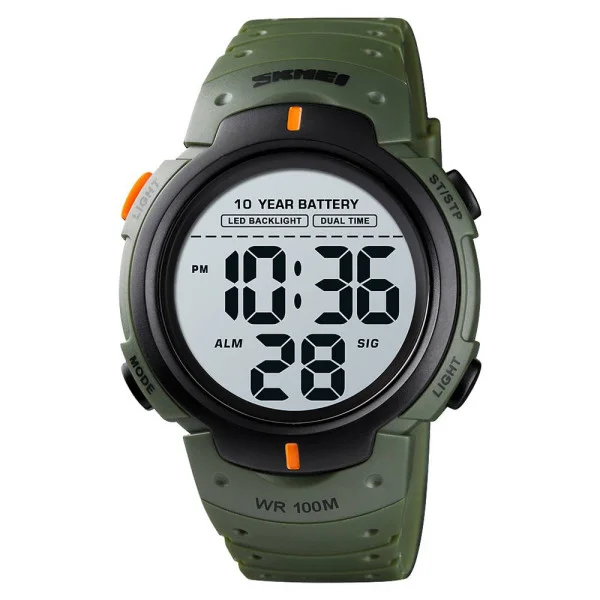 Чоловічий годинник Skmei 1560 Green-Orange фото 1
