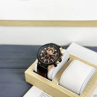 Мужские часы Curren 8380 Black-Cuprum-Dark Brown