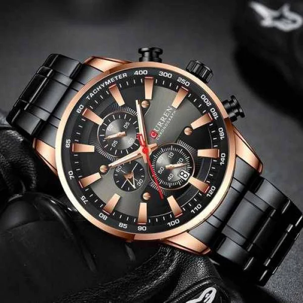 Чоловічий годинник Curren 8351 Black-Cuprum фото 3