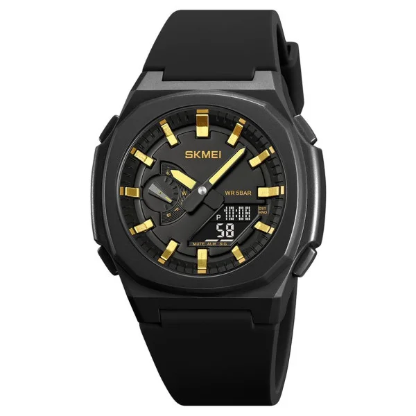 Чоловічий годинник Skmei 2091BKGDBK Black-Gold-Black фото 1