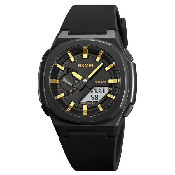 Мужские часы Skmei 2091BKGDWT Black-Gold-White фото 1