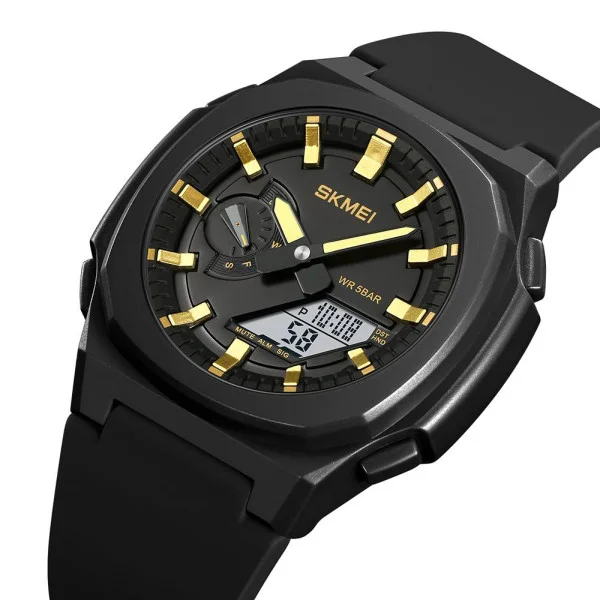 Мужские часы Skmei 2091BKGDWT Black-Gold-White фото 3
