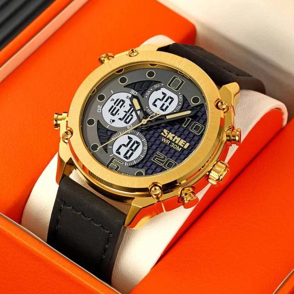 Чоловічий годинник Skmei 1975LGDWT Lignt Gold-White фото 5