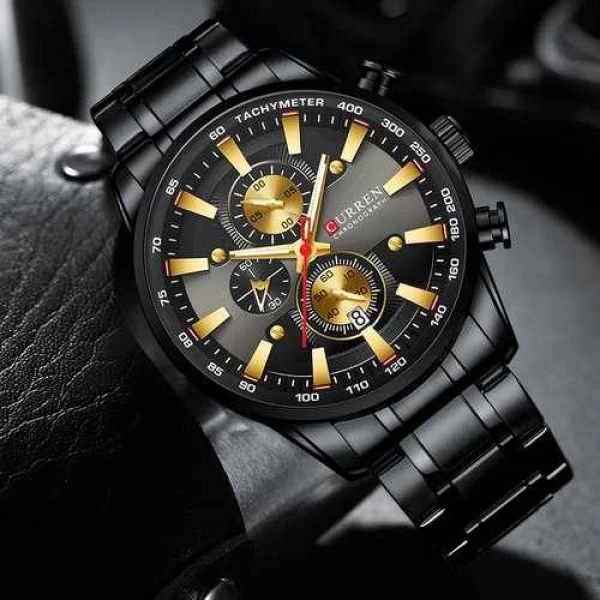 Мужские часы Curren 8351 Black-Gold фото 3