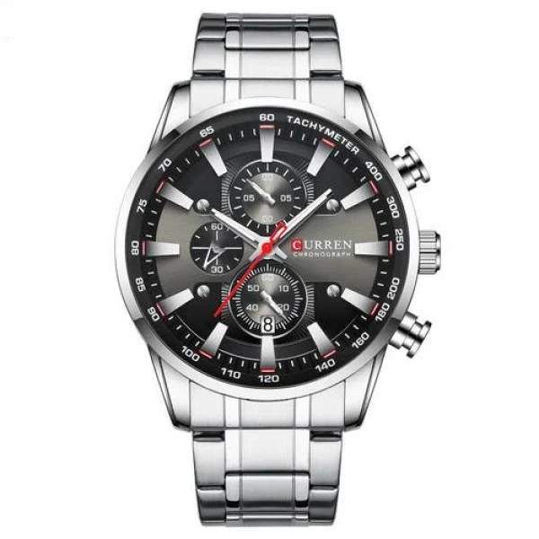 Чоловічий годинник Curren 8351 Silver-Black фото 1