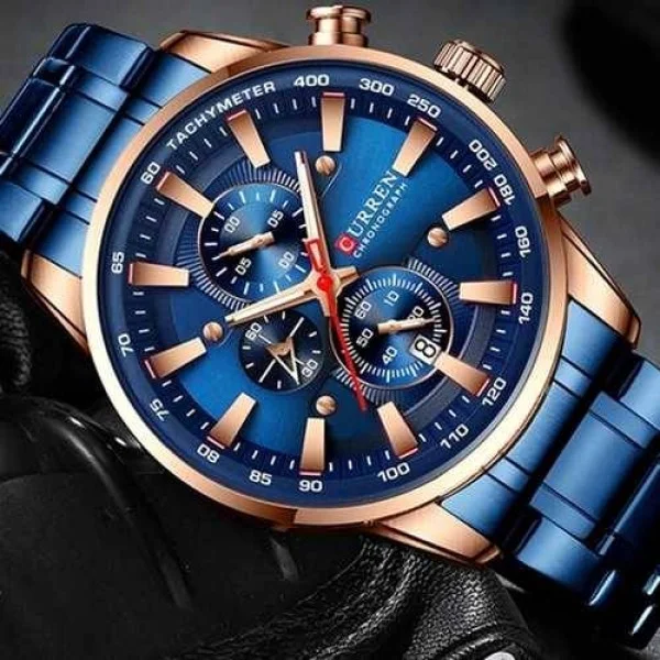 Мужские часы Curren 8351 Blue-Cuprum фото 3