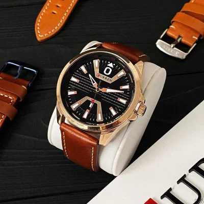 Мужские часы Curren 8379 Cuprum-Black-Brown