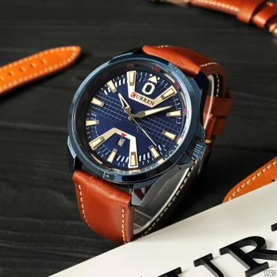 Чоловічий годинник Curren 8379 Blue-Brown