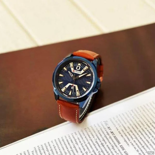 Чоловічий годинник Curren 8379 Blue-Brown фото 5