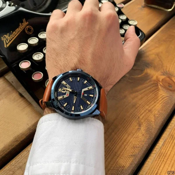 Чоловічий годинник Curren 8379 Blue-Brown фото 8