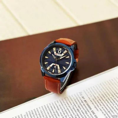 Чоловічий годинник Curren 8379 Blue-Brown