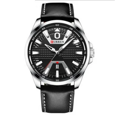 Мужские часы Curren 8379 Silver-Black