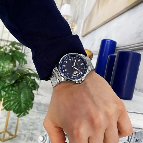Мужские часы Curren 8375 Silver-Blue фото 12