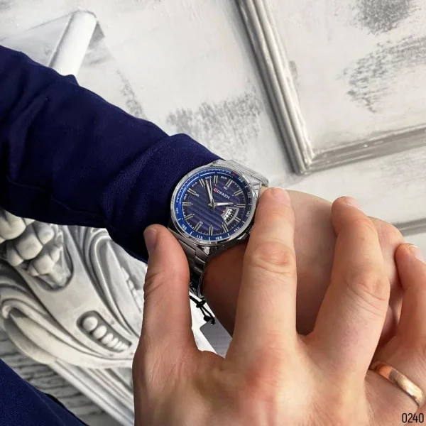 Мужские часы Curren 8375 Silver-Blue фото 10