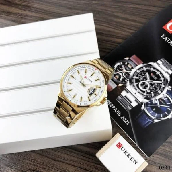 Чоловічий годинник Curren 8375 Gold-White фото 7