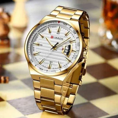 Чоловічий годинник Curren 8375 Gold-White