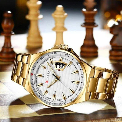 Чоловічий годинник Curren 8375 Gold-White