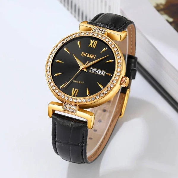 Женские часы Skmei 2090GDBKBK Gold Black-Black фото 4