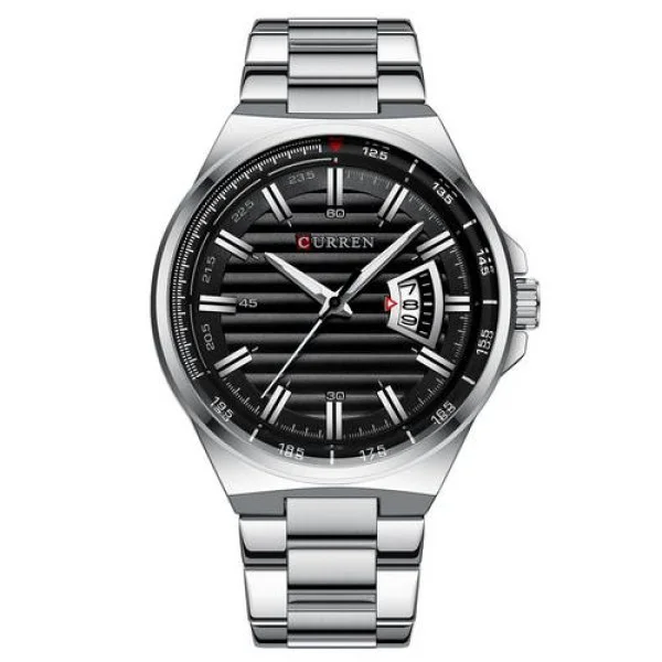 Чоловічий годинник Curren 8375 Silver-Black фото 1