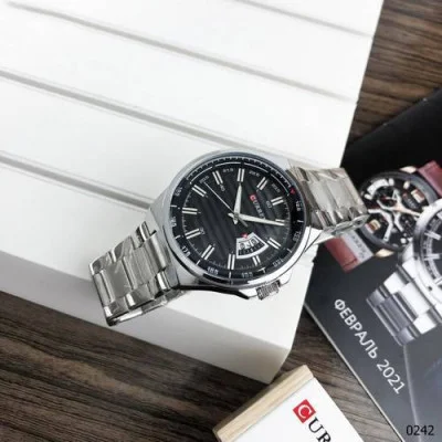 Чоловічий годинник Curren 8375 Silver-Black
