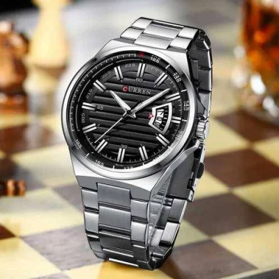 Чоловічий годинник Curren 8375 Silver-Black