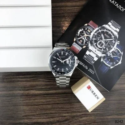 Чоловічий годинник Curren 8375 Silver-Black