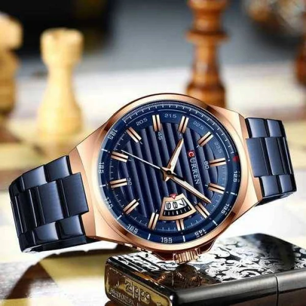 Чоловічий годинник Curren 8375 Blue-Cuprum фото 3