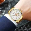 Чоловічий годинник Curren 8372 Gold-White фото 3