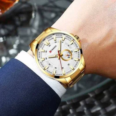 Чоловічий годинник Curren 8372 Gold-White