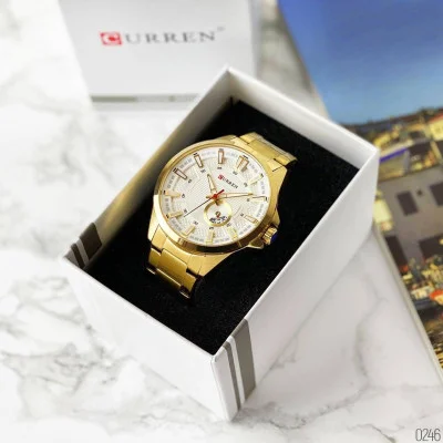 Чоловічий годинник Curren 8372 Gold-White