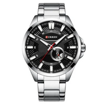 Мужские часы Curren 8372 Silver-Black