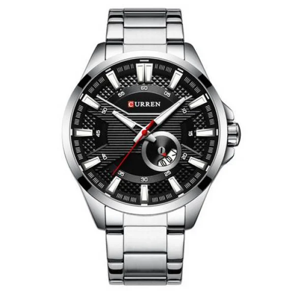Чоловічий годинник Curren 8372 Silver-Black фото 1