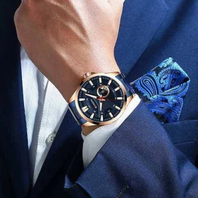 Чоловічий годинник Curren 8372 Blue-Cuprum