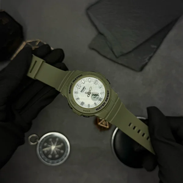 Жіночий годинник Skmei 2125AG Army green фото 4