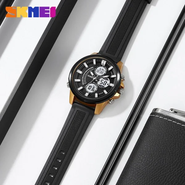 Чоловічий годинник Skmei 2235BKGDWT Black-Gold-White фото 4