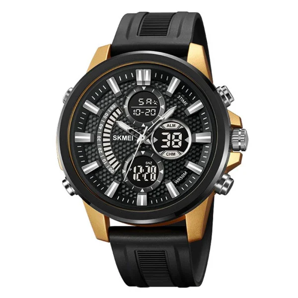 Чоловічий годинник Skmei 2235BKGDBK Black-Gold-Black фото 1