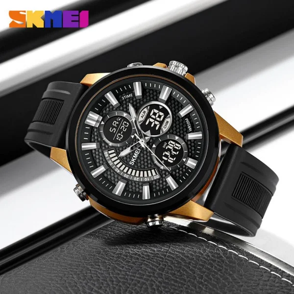 Чоловічий годинник Skmei 2235BKGDBK Black-Gold-Black фото 4