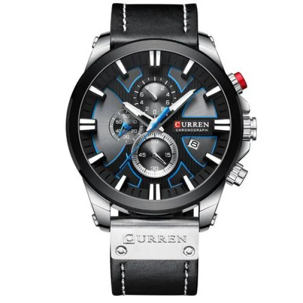 Мужские часы Curren 8346 Silver-Black фото 1