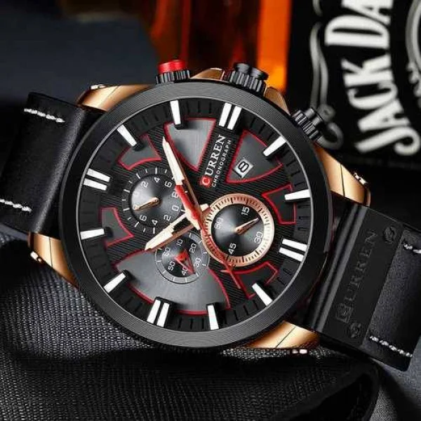 Чоловічий годинник Curren 8346 Black-Cuprum фото 3
