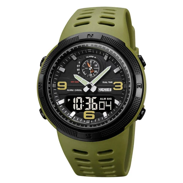 Чоловічий годинник Skmei 1655AGBK Army Green-Black фото 1