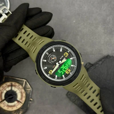 Чоловічий годинник Skmei 1655AGBK Army Green-Black