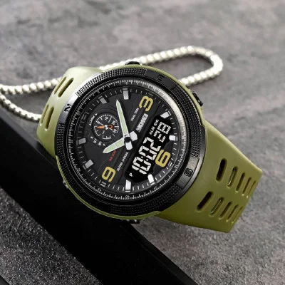 Чоловічий годинник Skmei 1655AGBK Army Green-Black